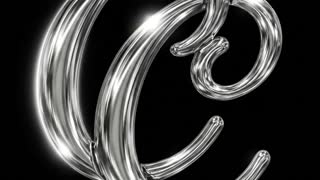 Make these two letters move between each other lightly, and putting a slight glow on them, Just letter C  in noir-inspired black and white with dramatic shadows and high contrast lighting