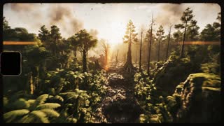 ultra realistic, hyperrealistic, cinematic lighting, 8k, HDR, film grain, volumetric lighting, dramatic shadows, realistic skin texture, motion blur, depth of field, anamorphic lens, epic cinematic tone                                                                                                                                                                                       wide battlefield split visual forest vs jungle merging
camera: drone wide cinematic