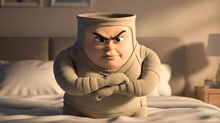 A Pixar-style animated surgical compression garment, without limbs, standing on a bed. The garment has an beautiful female facial expression, exaggerated eyebrows, and a humorous, dramatic attitude, body shape is gorgeous The character speaks directly to the viewer in Brazilian Portuguese with an angry but playful tone, as if scolding them. The mood is comedic, expressive, and slightly sarcastic. Vertical format 9:16, cinematic lighting, expressive facial animation, clear lip-sync.

Dialogue (Portuguese – spoken by the garment):

“Ei! Tá achando que pode me tirar sem permissão? 😡
Sem mim você bagunça todo o resultado!
Depois não adianta culpar a profissional habilitada em pós operatório nem o cirurgião plástico!”
