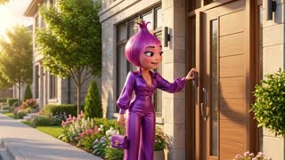 Create a 5-second vertical (9:16) cinematic animation.

Use the uploaded Female Onion reference image as the exact character reference.
Keep the Onion character IDENTICAL to the reference image.
Do NOT change her face, onion shape, texture, colors, clothes, proportions, or personality.
She is NOT a human. She must remain a cute animated onion with realistic onion texture and a fruit-shaped body.

The character speaks ONLY Persian with accurate Persian lip sync.
No subtitles, no captions, no text on screen.

Scene:
A scorching summer afternoon outside a modern house. The Female Onion stands in front of the front door, sweating heavily, breathing fast, and looking completely exhausted from the heat. She repeatedly rings the doorbell with urgency while fanning herself with one hand.

🧅 Onion says in Persian (out of breath):
«توروخدا... یکی درو باز کنه... دارم از این گرما پیاز سوخاری می‌شم!»

Camera:
Medium shot from outside the house, slowly pushing in toward the Onion while she rings the doorbell.

Style:
Pixar-quality 3D animation, realistic onion texture, cinematic lighting, smooth animation, professional commercial quality, 4K.

Avoid:
Human face, human body, changing the Onion character, distorted face, extra limbs, blurry image, low quality, text, logo, watermark. in a cinematic scene with professional lighting, shallow depth of field, and movie-quality visual effects