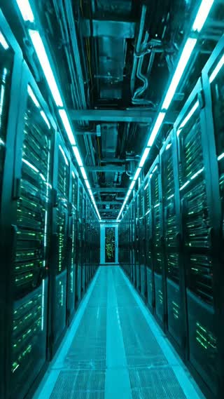 A fast-paced cinematic documentary montage showing three major drivers of Thailand's growing electricity demand. First, a large modern data center with rows of illuminated server racks and cool blue lighting. Second, electric vehicles charging at a modern urban charging station in Thailand. Third, a large industrial manufacturing facility with automated production lines, machinery, and warm industrial lighting. Smooth professional transitions, realistic environments, dynamic cinematic camera movements, teal-and-orange color grading, soft bloom, subtle film grain, photorealistic documentary style, vertical 9:16. No dialogue, no text, no subtitles, no watermarks.