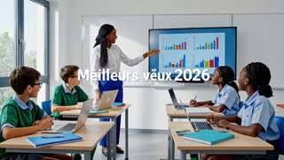 Créer une vidéo professionnelle et inspirante de meilleurs vœux pour l’année 2026, destinée au milieu scolaire.
Style visuel : moderne, éducatif, positif. Couleurs sobres et lumineuses (bleu, blanc, vert).
Scènes suggérées :
Lever du soleil sur une école, symbole d’un nouveau départ.
Élèves en classe, enseignants en action, moments d’apprentissage et de collaboration.
Livres, cahiers, tableaux, ordinateurs, symboles du savoir et de l’excellence.
Sourires d’élèves et d’enseignants, ambiance de réussite et d’espoir.
Texte à l’écran (alterné ou simultané) :
– Meilleurs vœux 2026
– Que cette nouvelle année scolaire soit une année de réussite, de discipline et d’excellence.
– À tous les enseignants, élèves et parents : bonne et fructueuse année 2026.
Traduction Kiswahili :
– Heri ya Mwaka Mpya 2026
– Mwaka huu uwe wa mafanikio, nidhamu na elimu bora.
– Kwa walimu, wanafunzi na wazazi wote: mwaka mwema na wenye matunda 2026.
Ambiance sonore : musique instrumentale inspirante, calme et motivante.
Durée : 30–45 secondes.
Format : 16:9.
Message final :
2026, une année de savoir, d’effort et de succès pour tous.