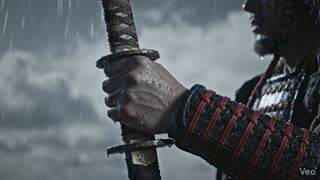 hand gripping katana tight
camera: macro