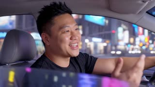 put man in a car driving through a GTA cutscene (Grand Theft Auto)