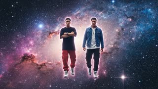 caminan hacia enfrente y se abren portales  in a cinematic scene with professional lighting, shallow depth of field, and movie-quality visual effects