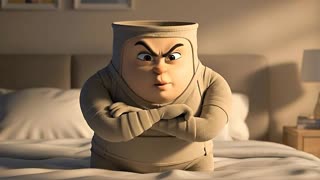 A Pixar-style animated surgical compression garment, without limbs, standing on a bed. The garfe t has an beautiful female facial, and a humorous, delicate, body shape is gorgeous look like Kim Kardashian. The character speaks directly to the viewer in Brazilian Portuguese with an angry but playful tone, as if scolding them. The mood is comedic, expressive, and slightly sarcastic. Vertical format 9:16, cinematic lighting, expressive facial animation, clear lip-sync.

Dialogue (Portuguese – spoken by the garment):

“Ei! Tá achando que pode me tirar sem permissão? 😡
Sem mim você bagunça todo o resultado!
Depois não adianta culpar a profissional habilitada em pós operatório nem o cirurgião plástico!”
